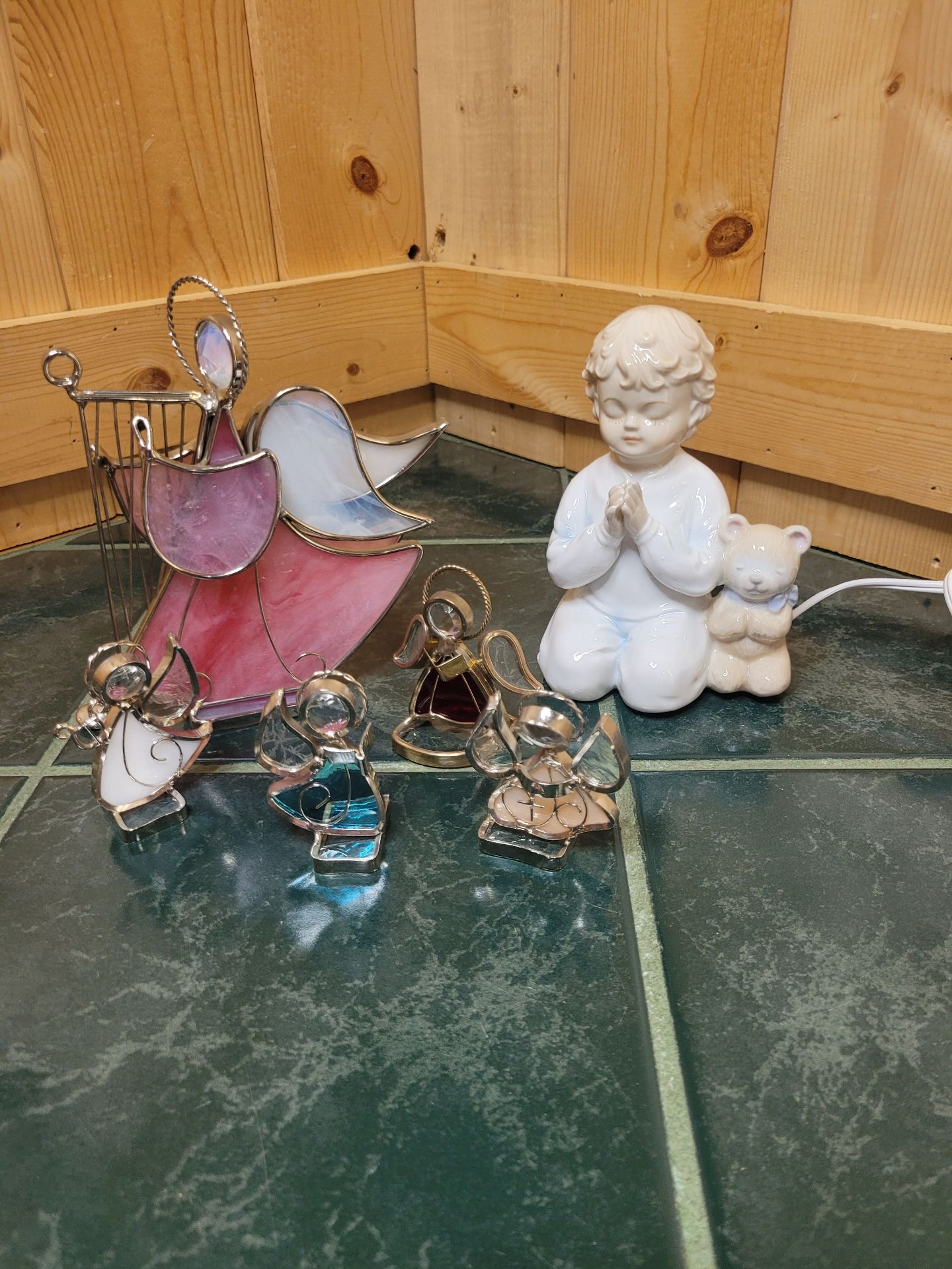 Glass Angel's And Child Night Light. - image 1 of 5