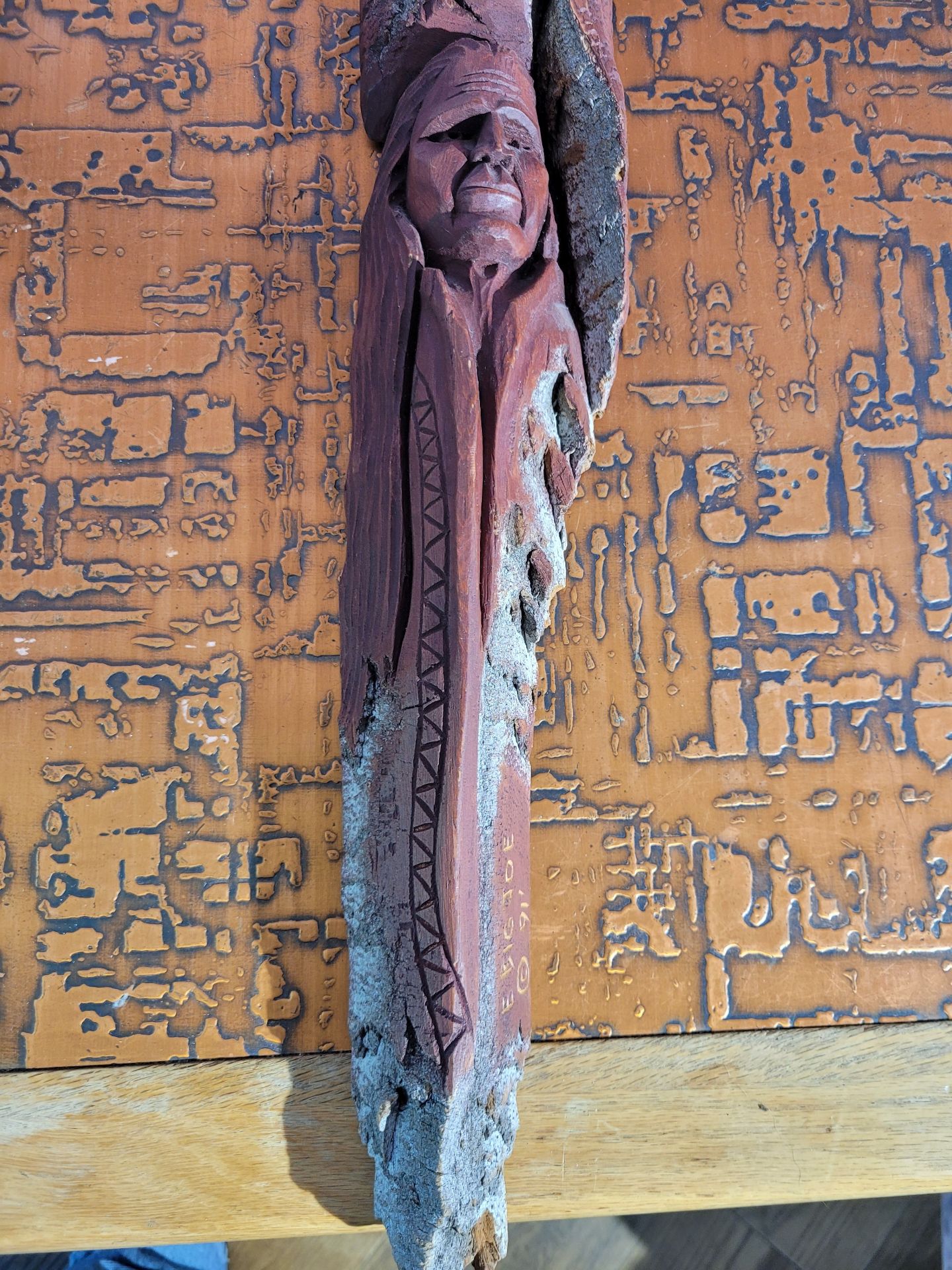 Awesome Native Carved Cedar - image 7 of 10