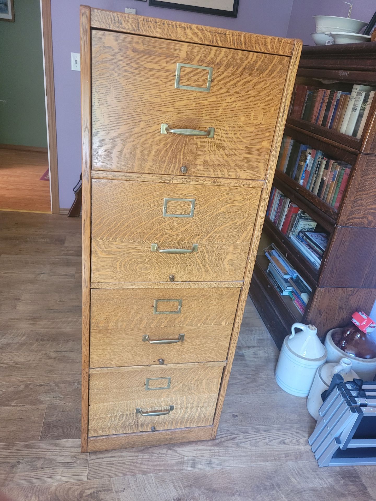 Antique Wooden File Cabinet - image 1 of 12