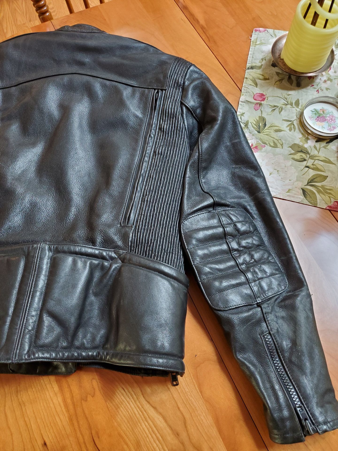Hein Gericke Black Leather Motorcycle Jacket Size 44 - image 5 of 8