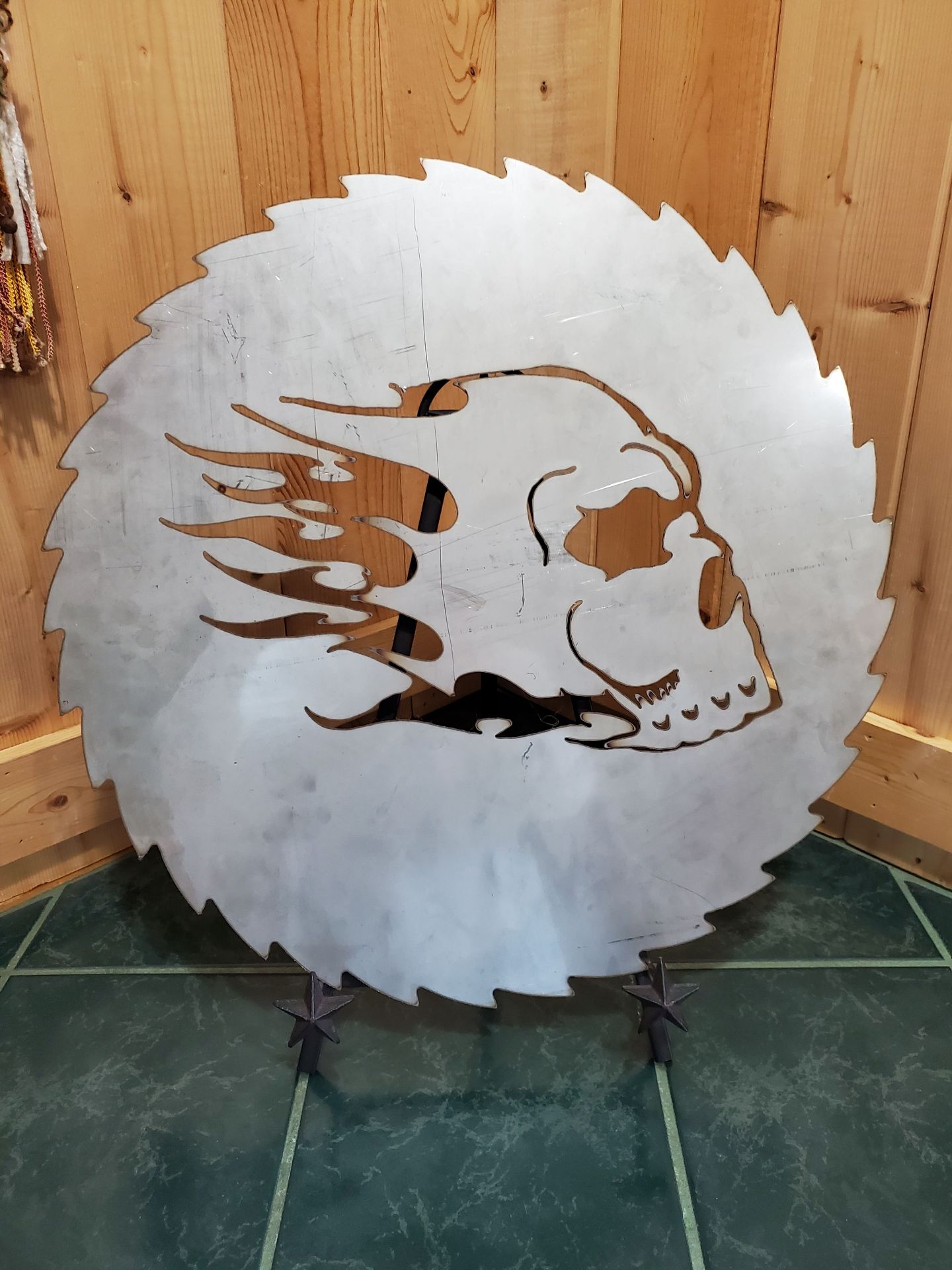 Laser Cut Flaming Skull - image 1 of 4