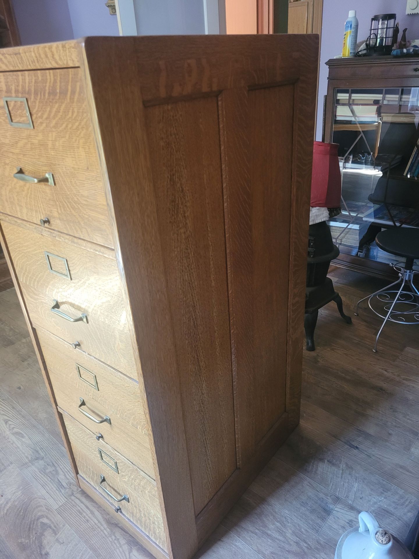 Antique Wooden File Cabinet - image 3 of 12