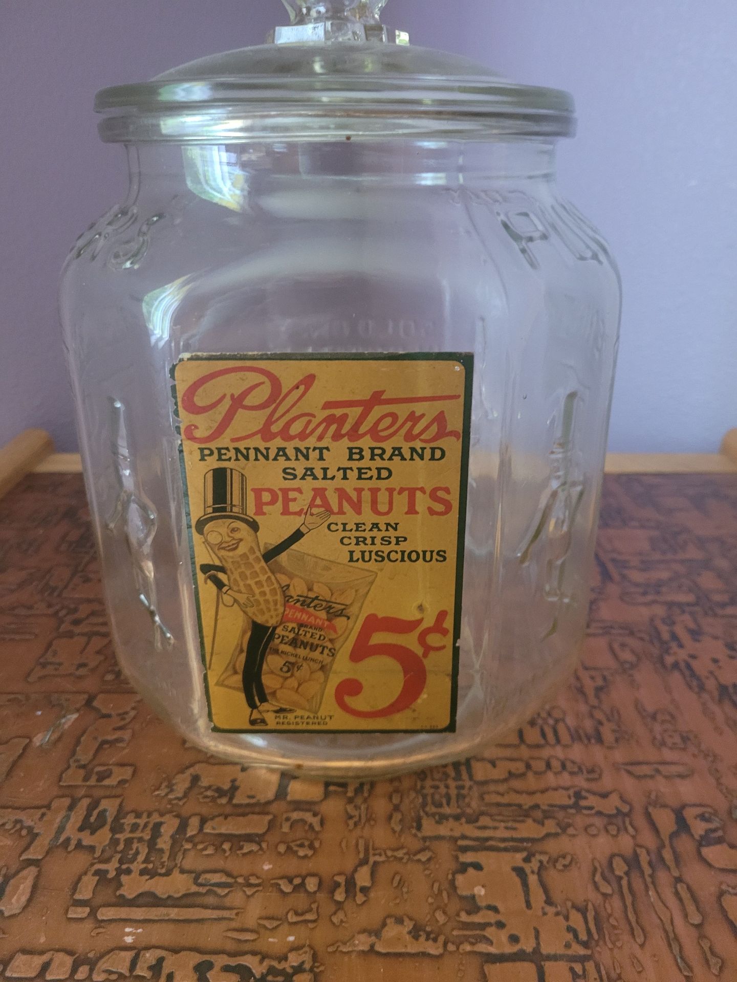 Planters Pennant Brand Peanuts Glass Counter Jar - image 1 of 8