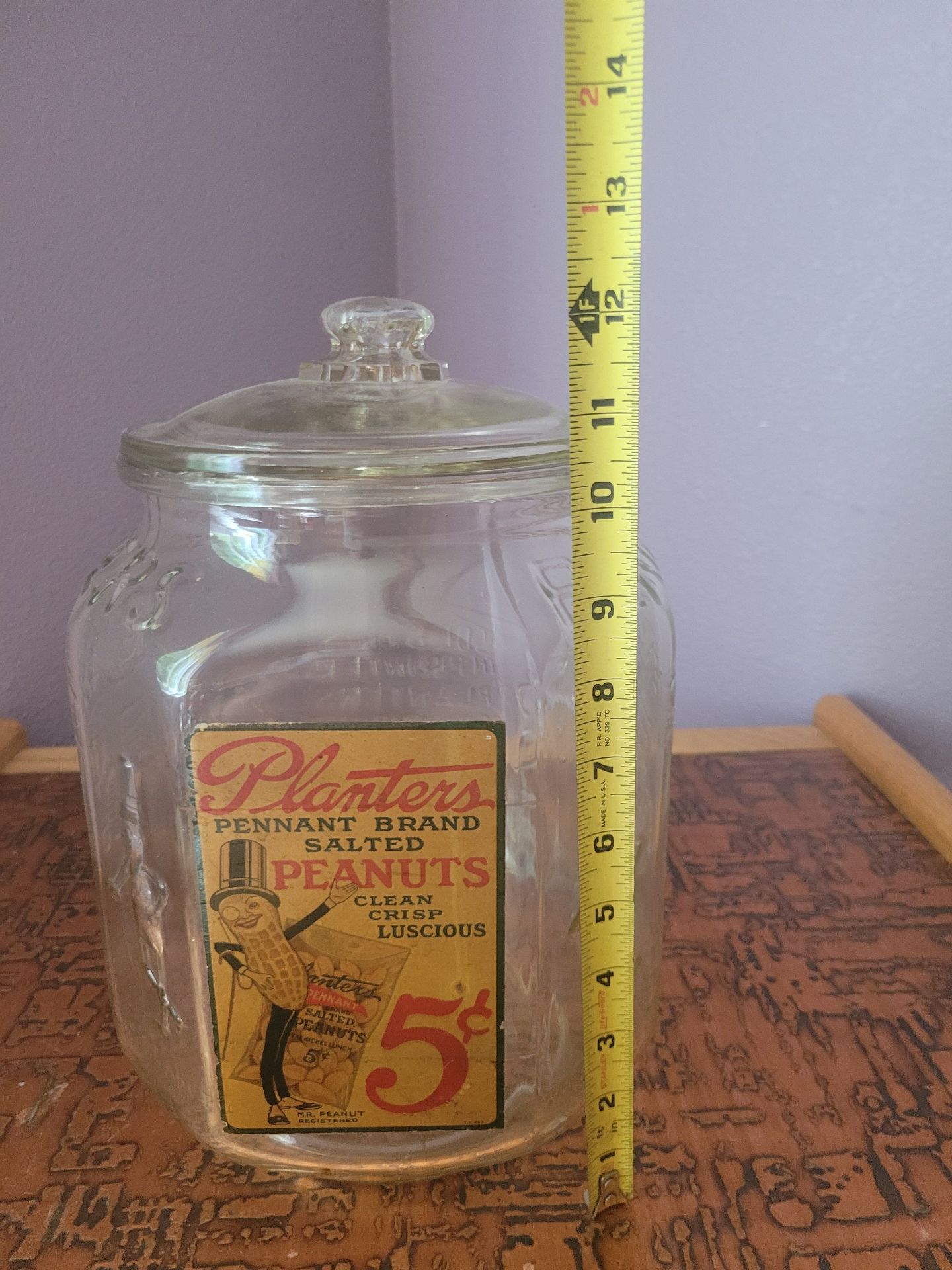 Planters Pennant Brand Peanuts Glass Counter Jar - image 8 of 8