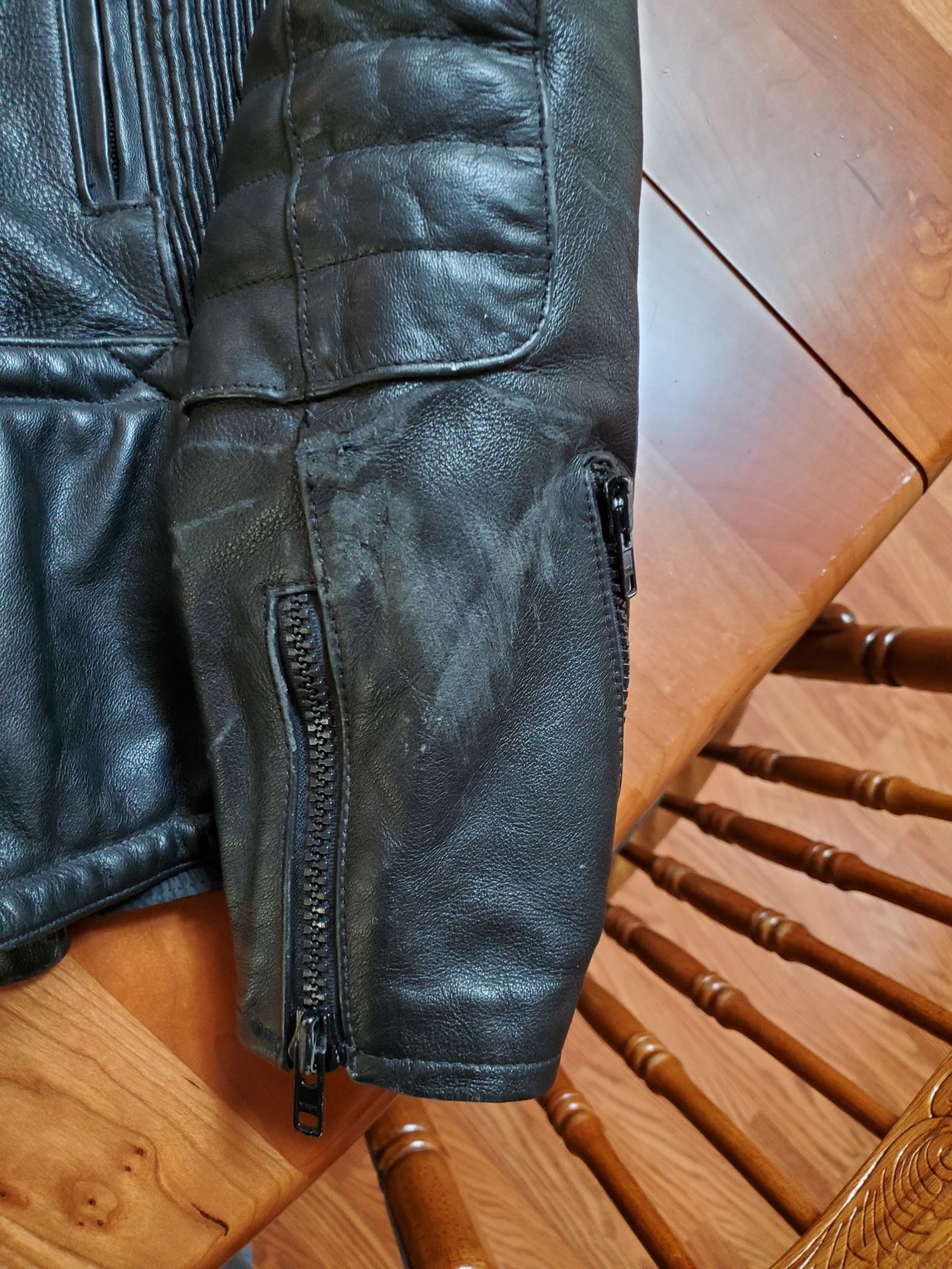 Hein Gericke Black Leather Motorcycle Jacket Size 44 - image 7 of 8