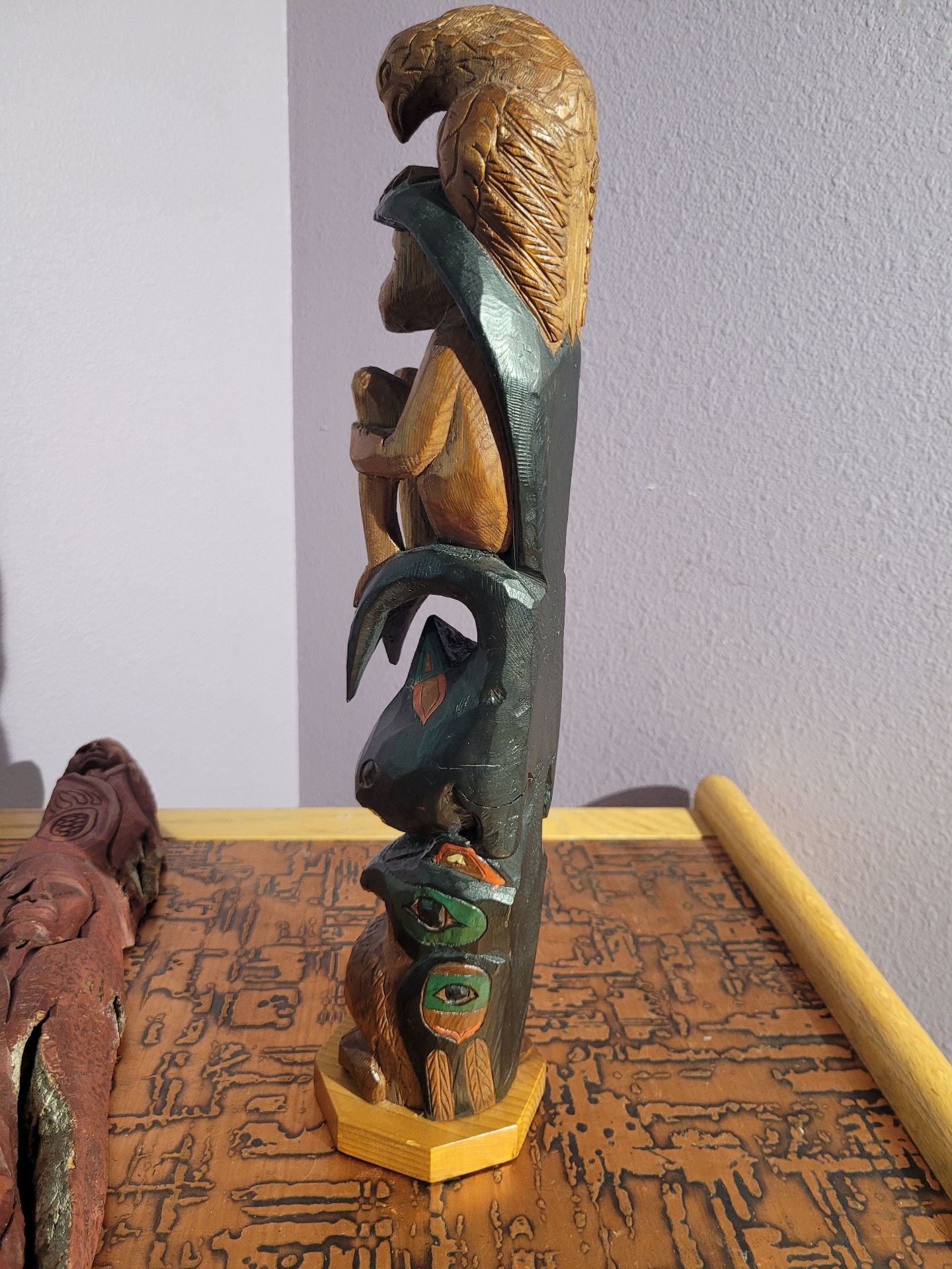 Awesome Native Carved Cedar - image 4 of 10