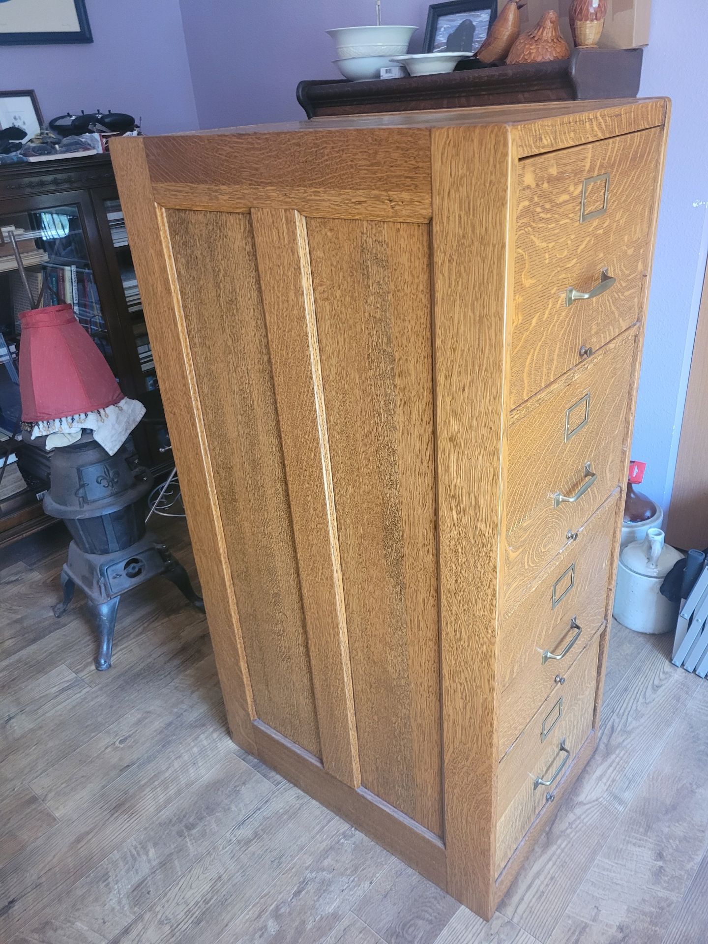 Antique Wooden File Cabinet - image 2 of 12