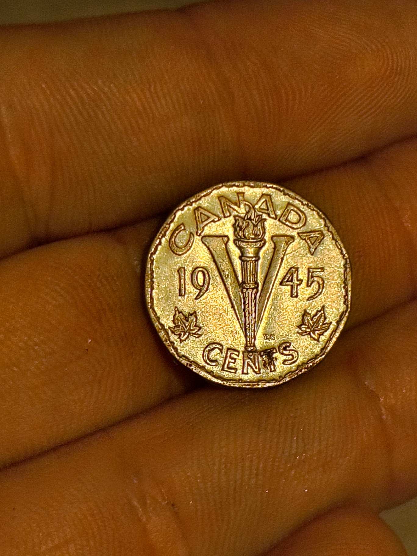 1945 Canadian one-cent coin (George VI) - image 2 of 2