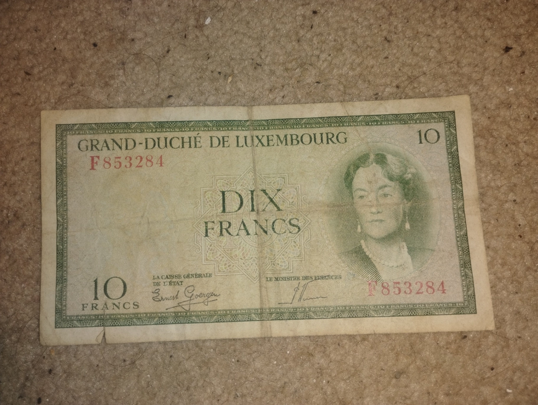 Luxembourg 10 Franc Banknotes (Two) - image 1 of 2