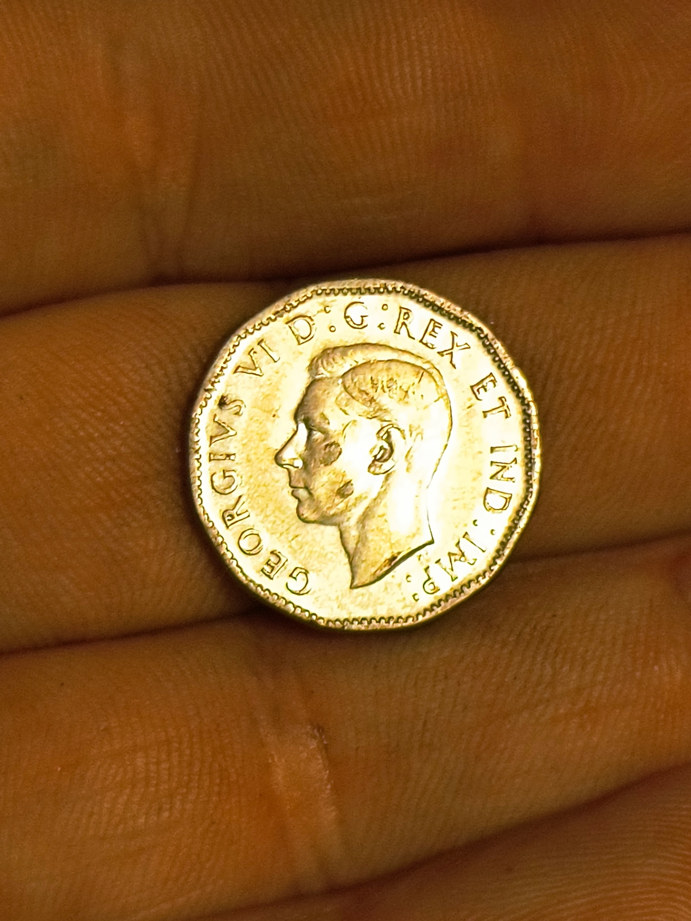 1945 Canadian one-cent coin (George VI) - image 1 of 2
