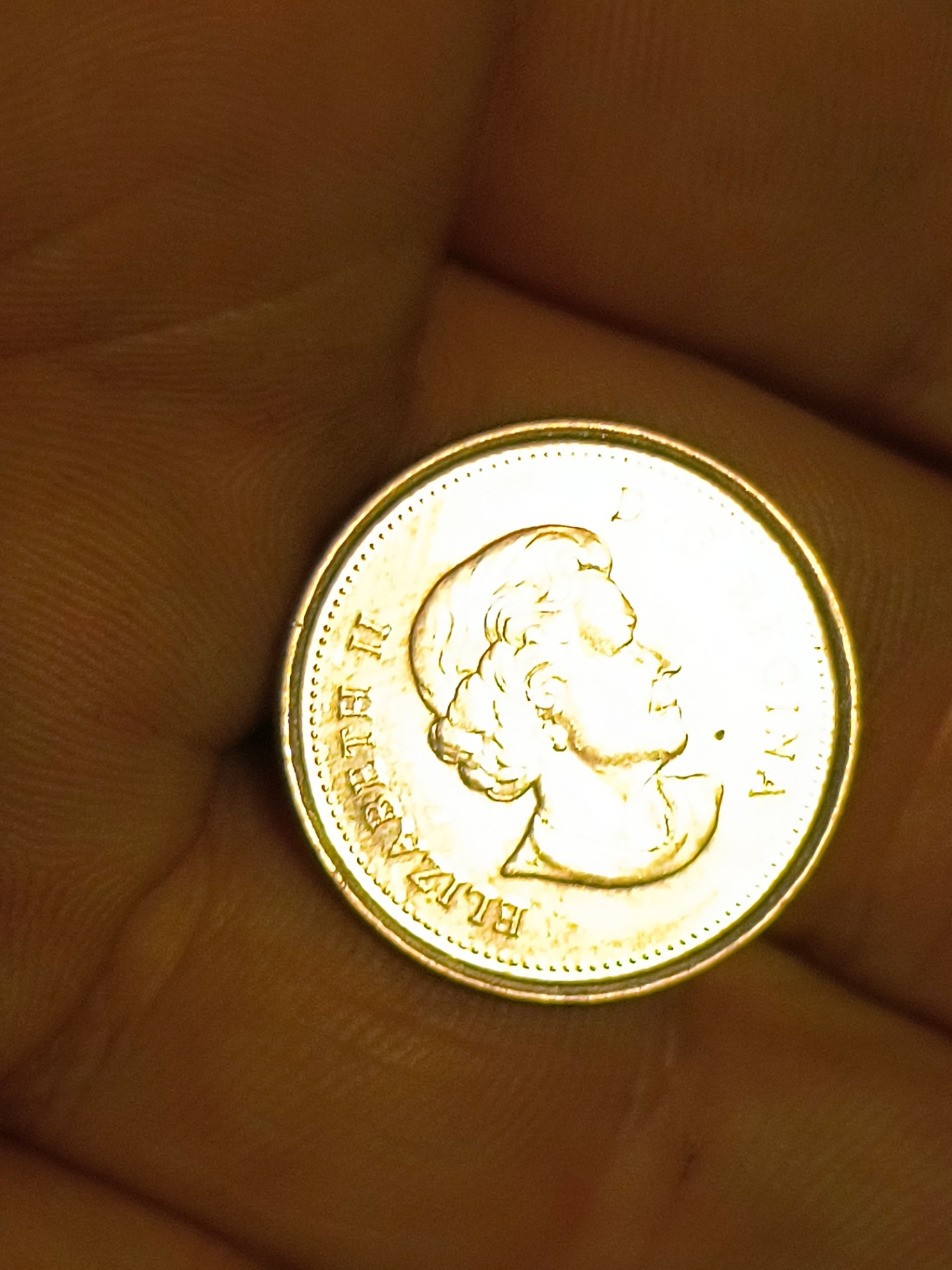 Canadian 25-cent coin (bird reverse, Queen obverse) - image 2 of 2