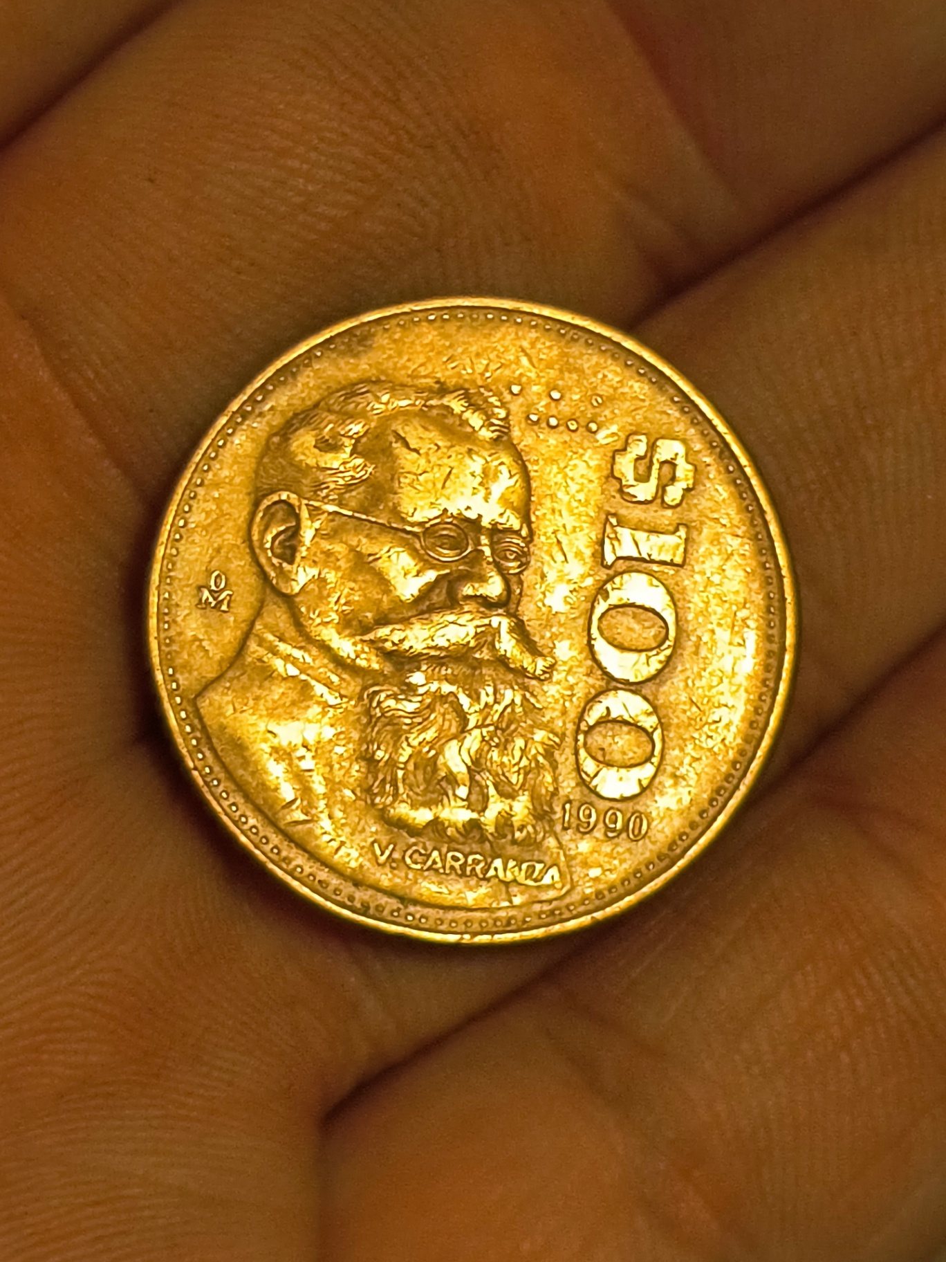 Mexican 50 Pesos coin featuring Venustiano Carranza - image 1 of 2