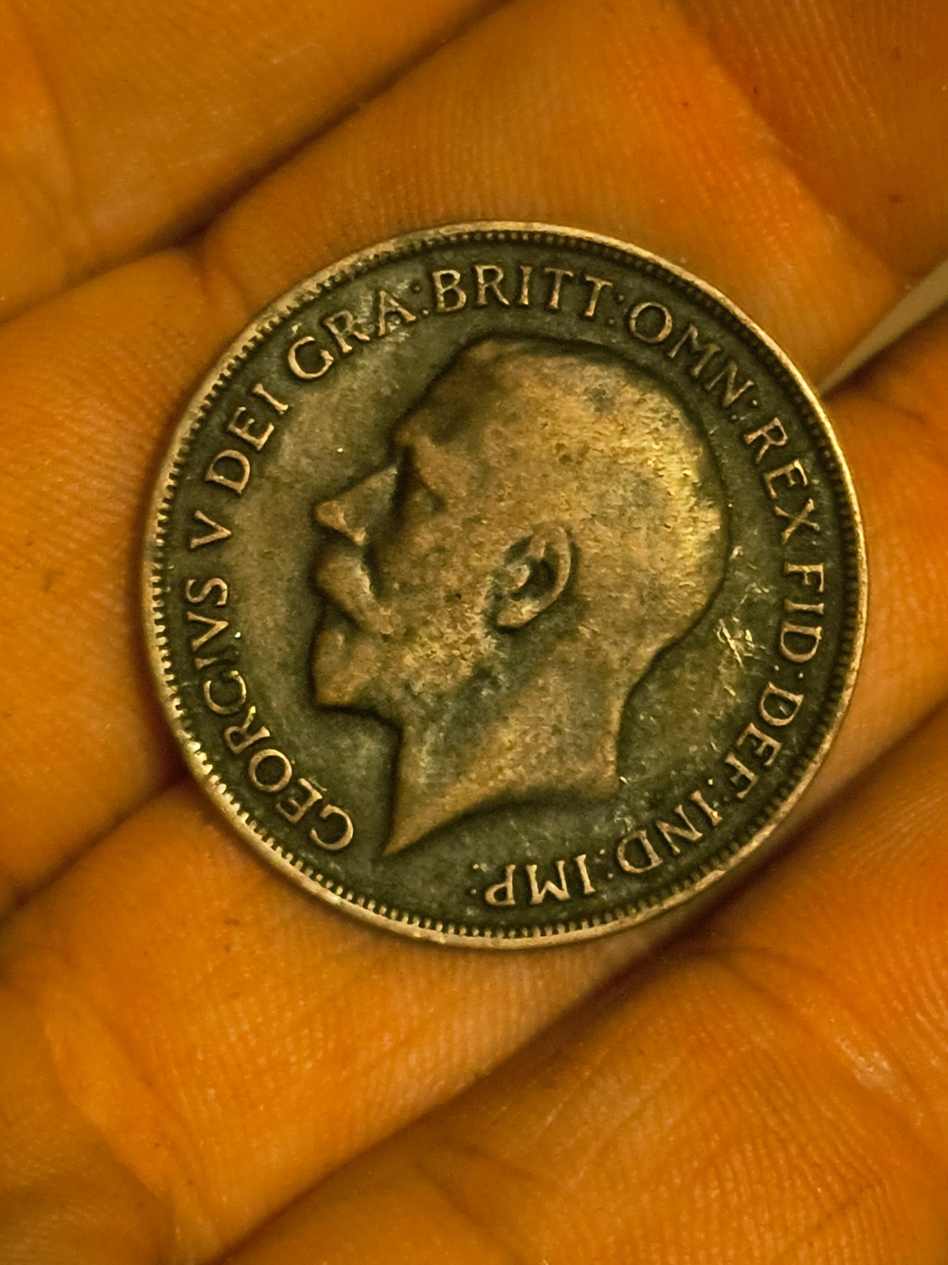  1918 seated-figure coin and George V portrait coin - image 2 of 2