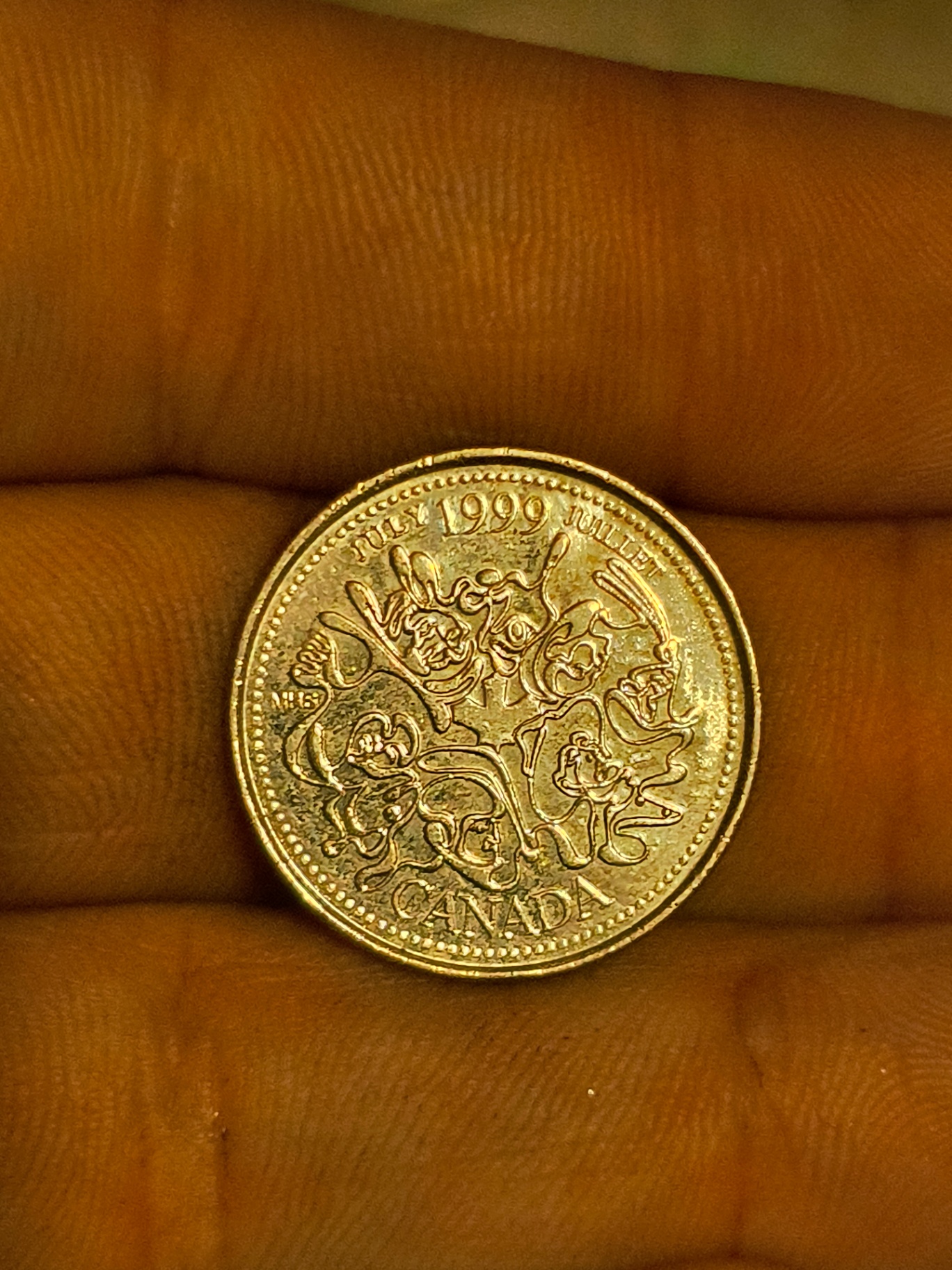  Canadian coins: 1999 floral reverse coin and a Queen Elizabeth II one-cent coin - image 1 of 2