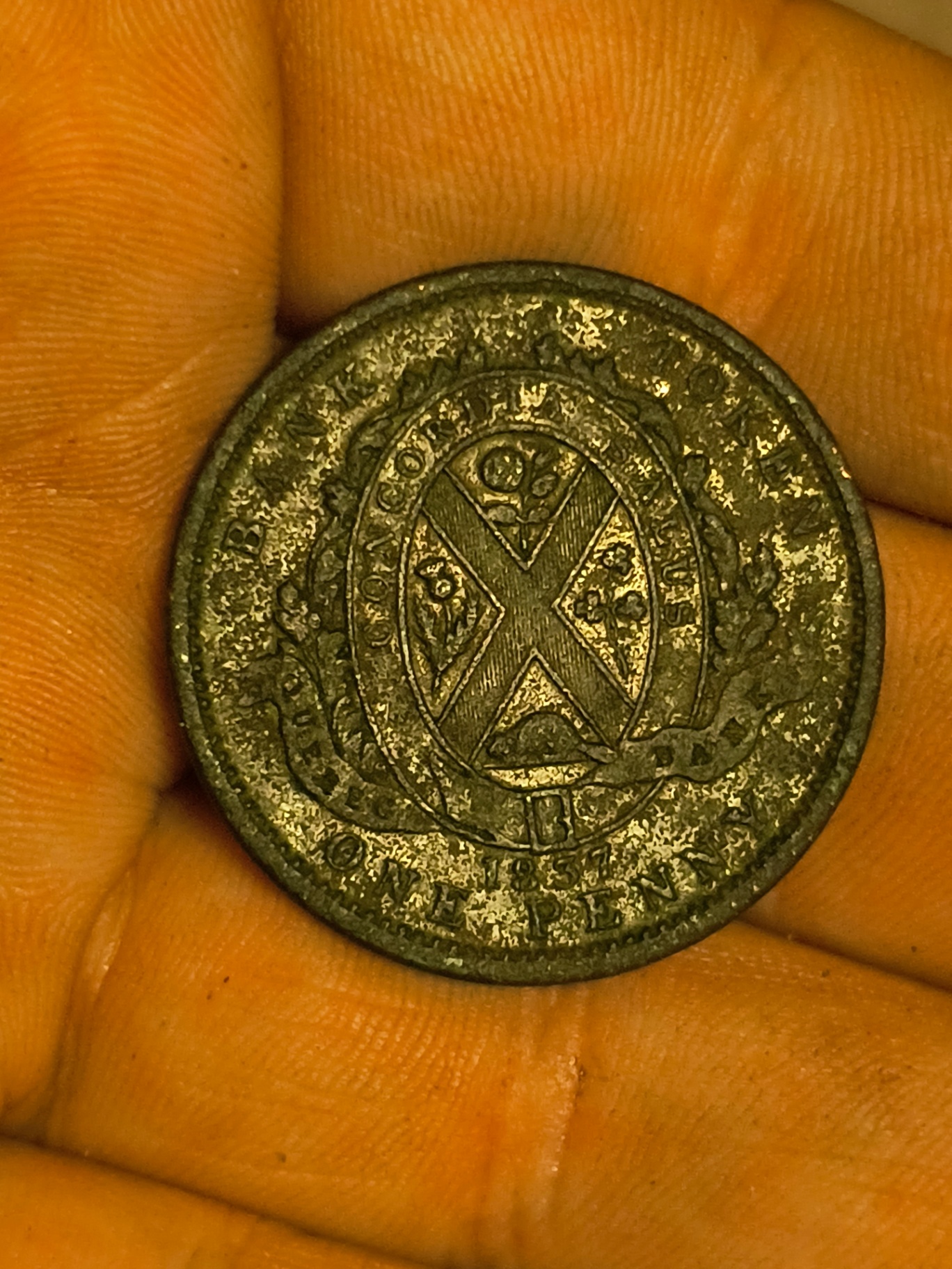 1837 bank token Montreal Canadien  - image 1 of 2