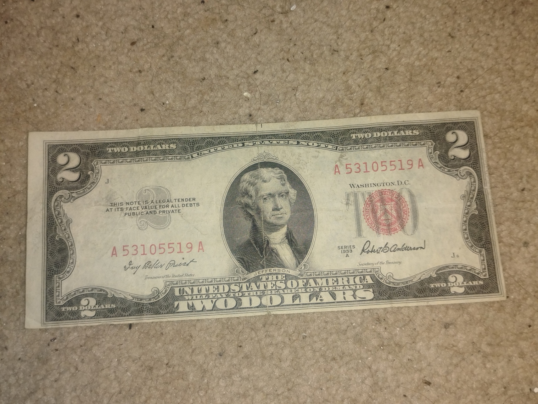 Two United States two-dollar banknotes - image 2 of 2