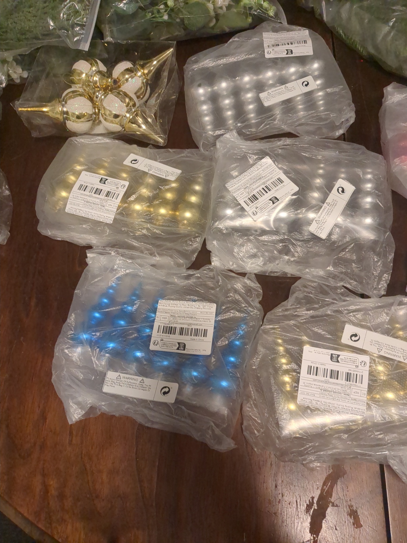 Christmas decorations and plastic green tree decorations  - image 3 of 10