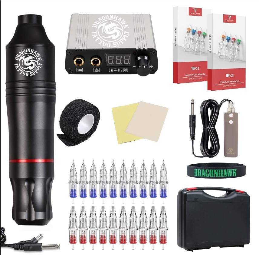 Dragonhawk Tattoo Kit – Rotary Pen Starter Bundle – Brand New / Factory Sealed - image 1 of 13