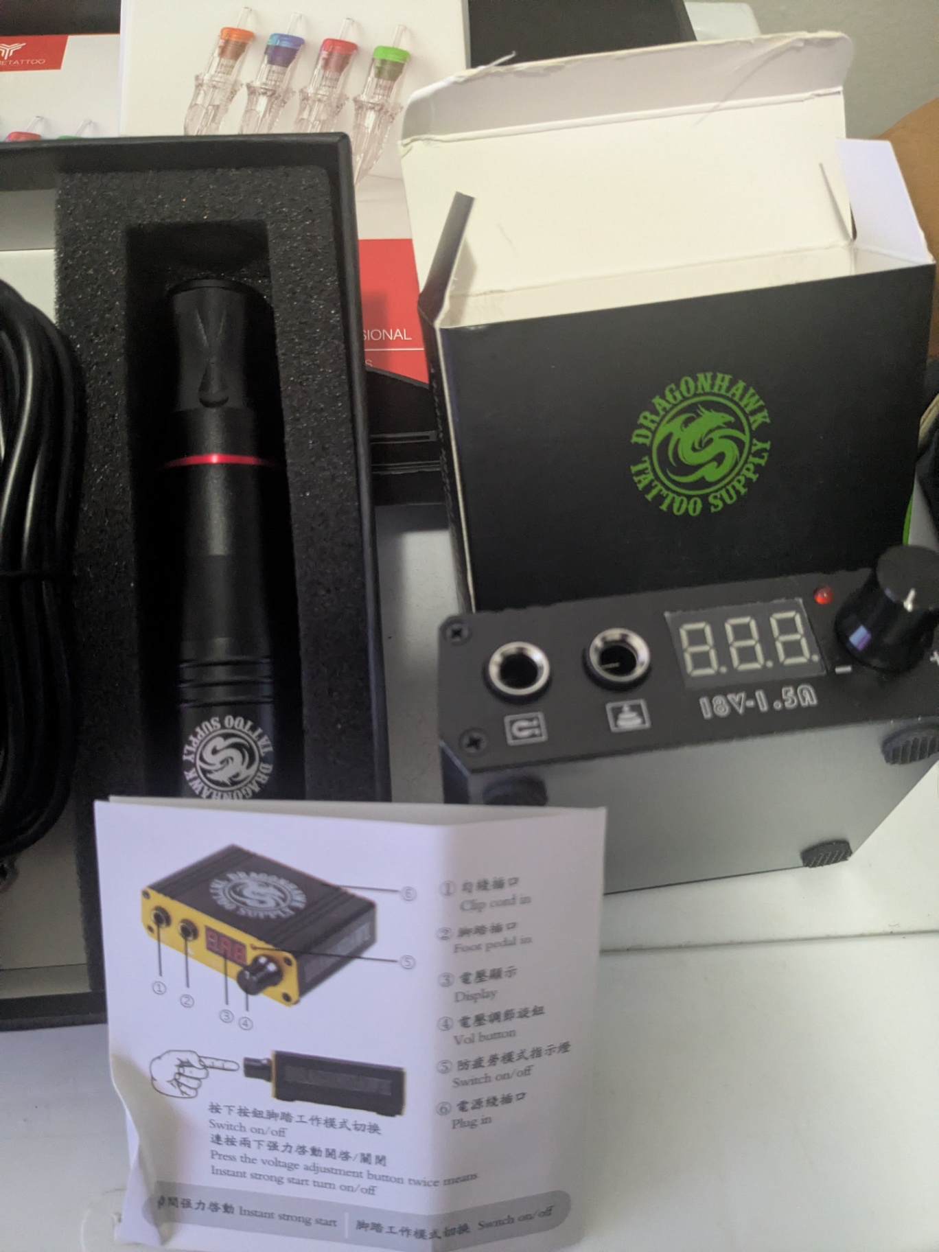 Dragonhawk Tattoo Kit – Rotary Pen Starter Bundle – Brand New / Factory Sealed - image 12 of 13