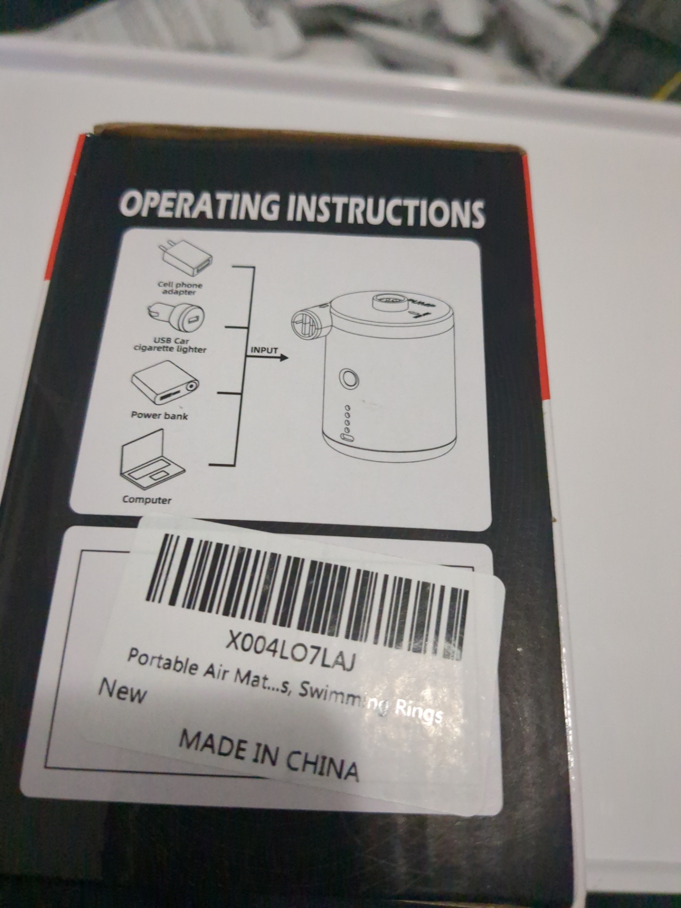 Rechargeable Electric Air Pump – Model LQ-168 (Brand New in Box) - image 2 of 3