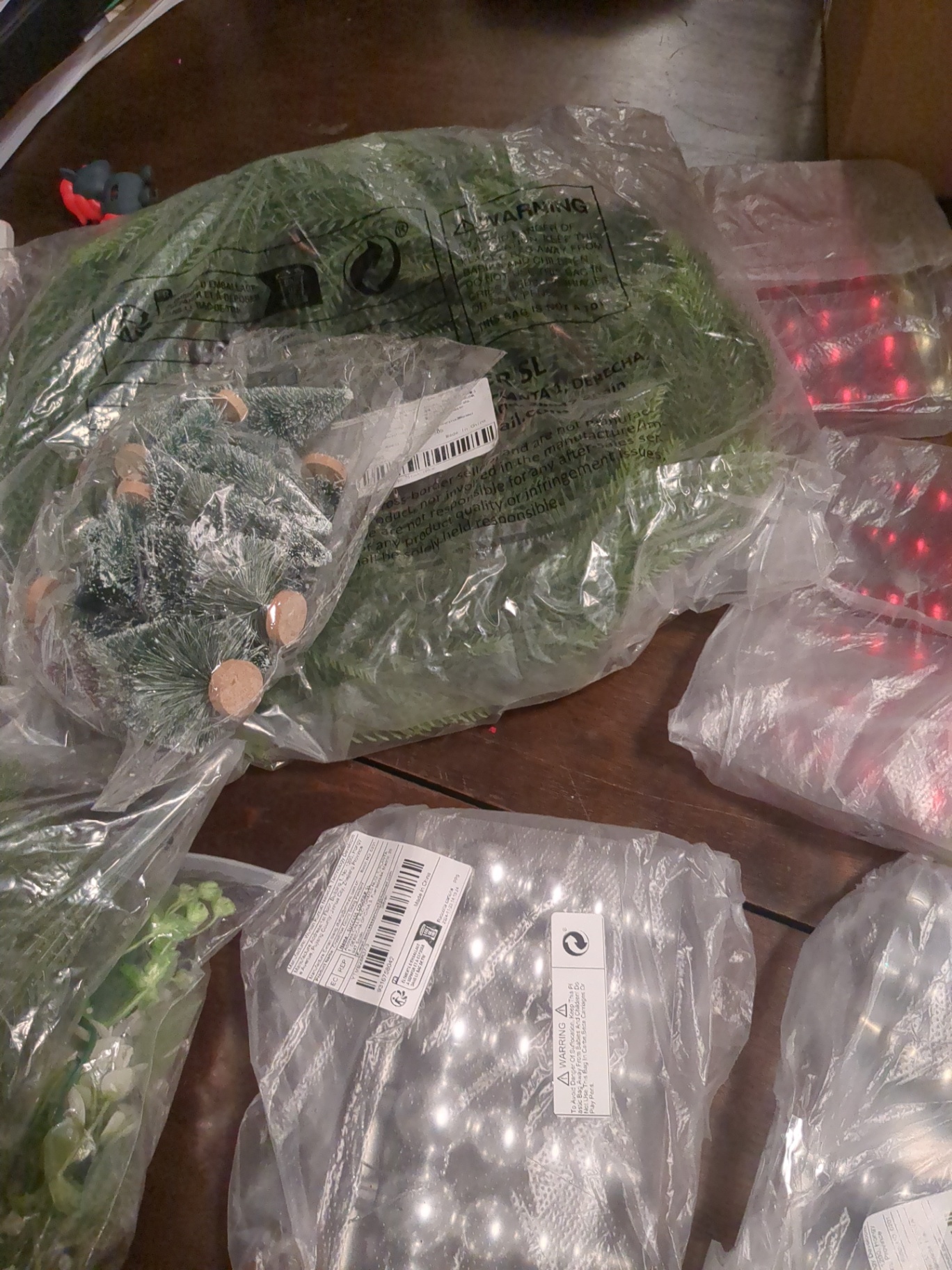 Christmas decorations and plastic green tree decorations  - image 10 of 10