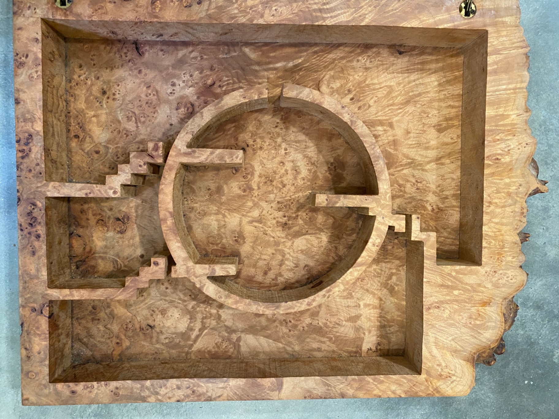Burl Wood Box by Michael Elkan w Signature  - image 3 of 5