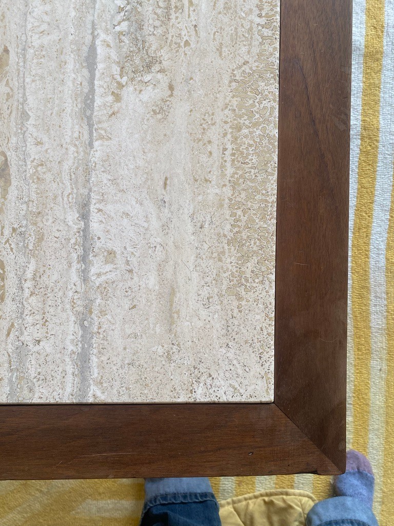Travertine Top Coffee Table  - image 3 of 3