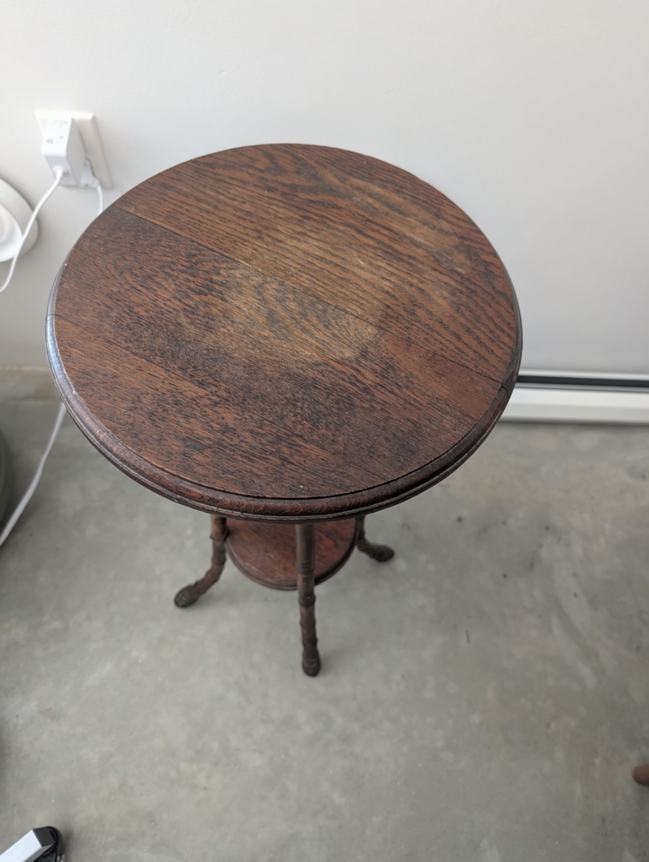Antique Victorian Mottled Bamboo & Oak Two-Tier Table  - image 3 of 3