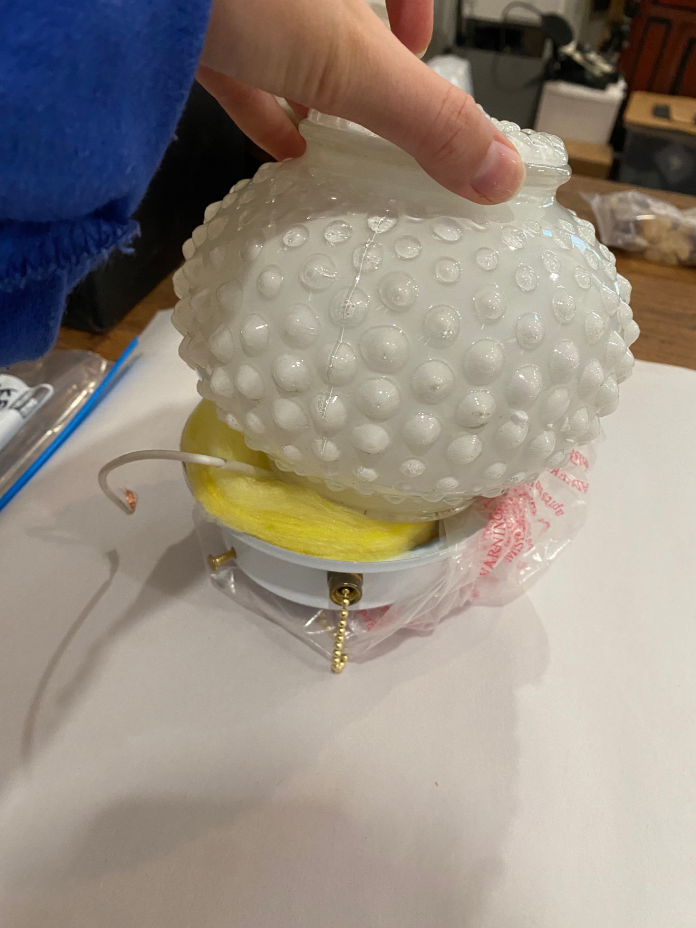 Vintage Hobnail Milk Glass Light  - image 3 of 3