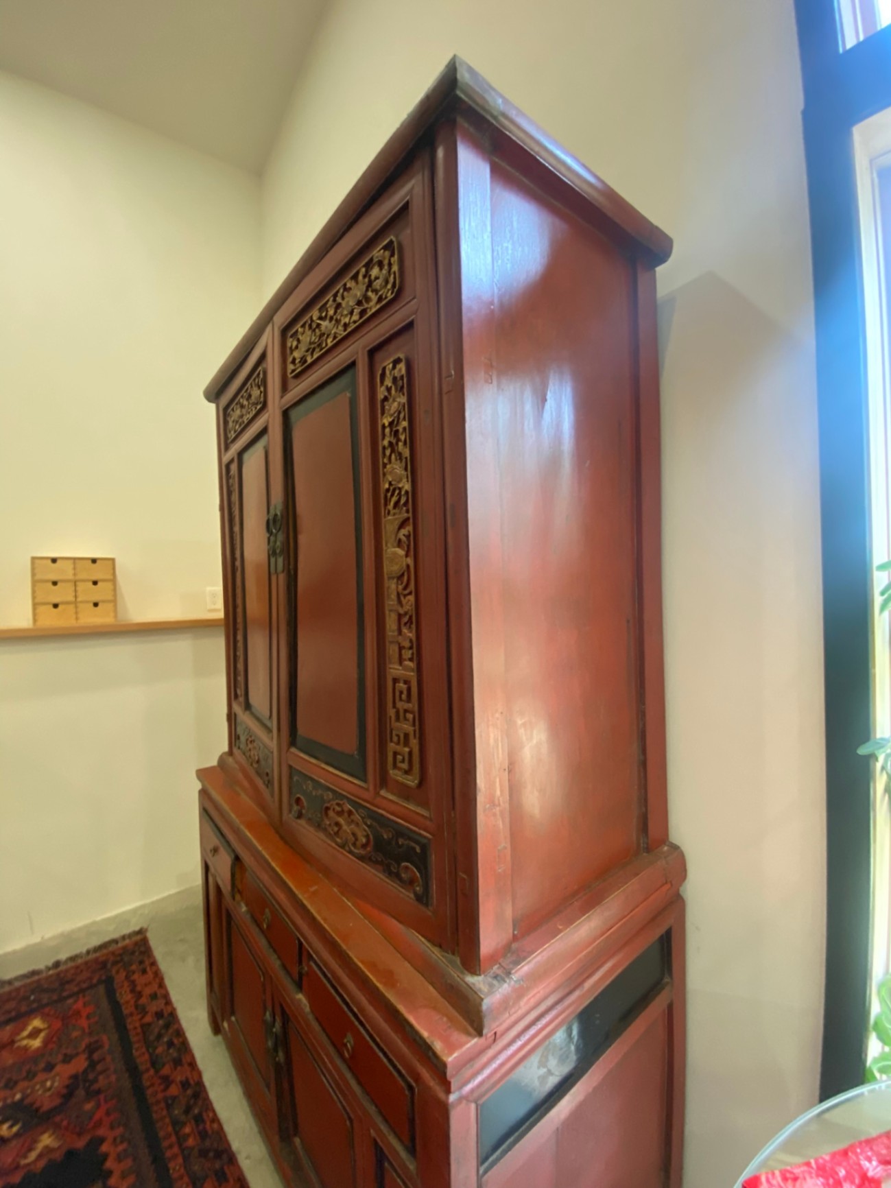 Chinese Red and Gold Lacquered Cabinet - image 6 of 12