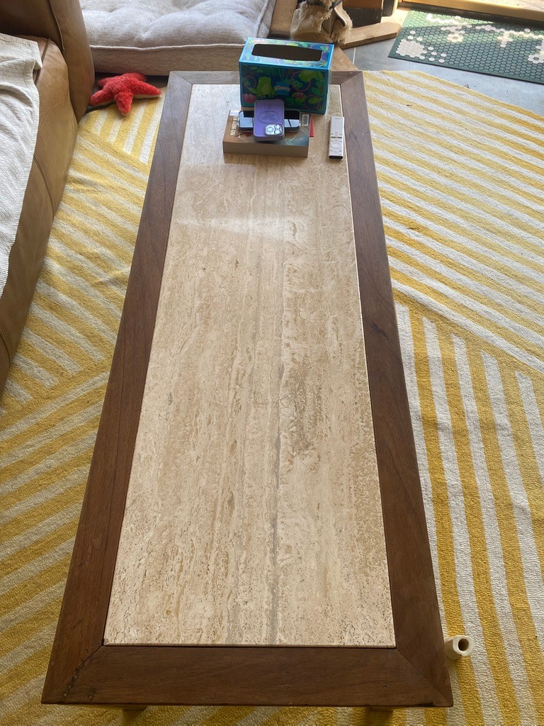 Travertine Top Coffee Table  - image 1 of 3