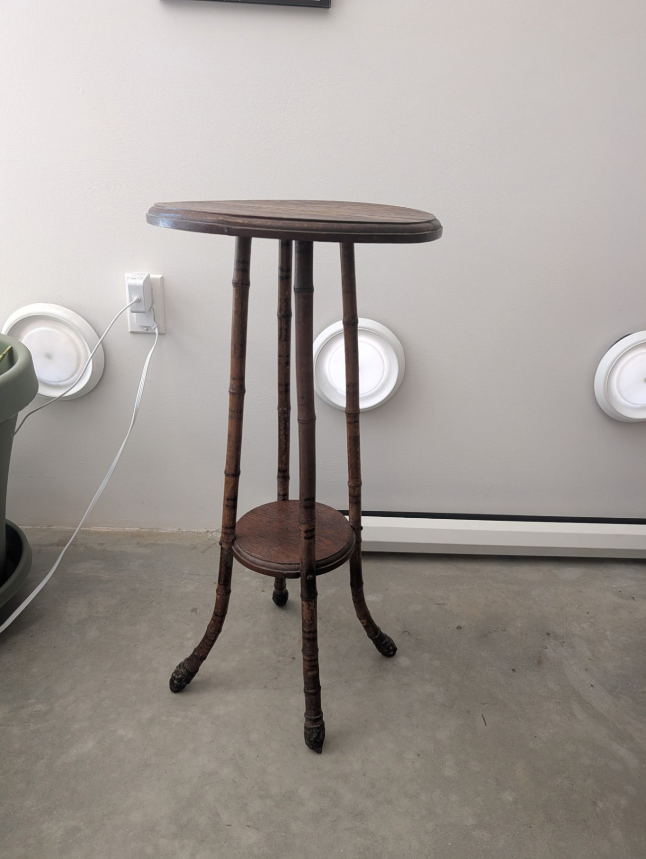 Antique Victorian Mottled Bamboo & Oak Two-Tier Table  - image 1 of 3