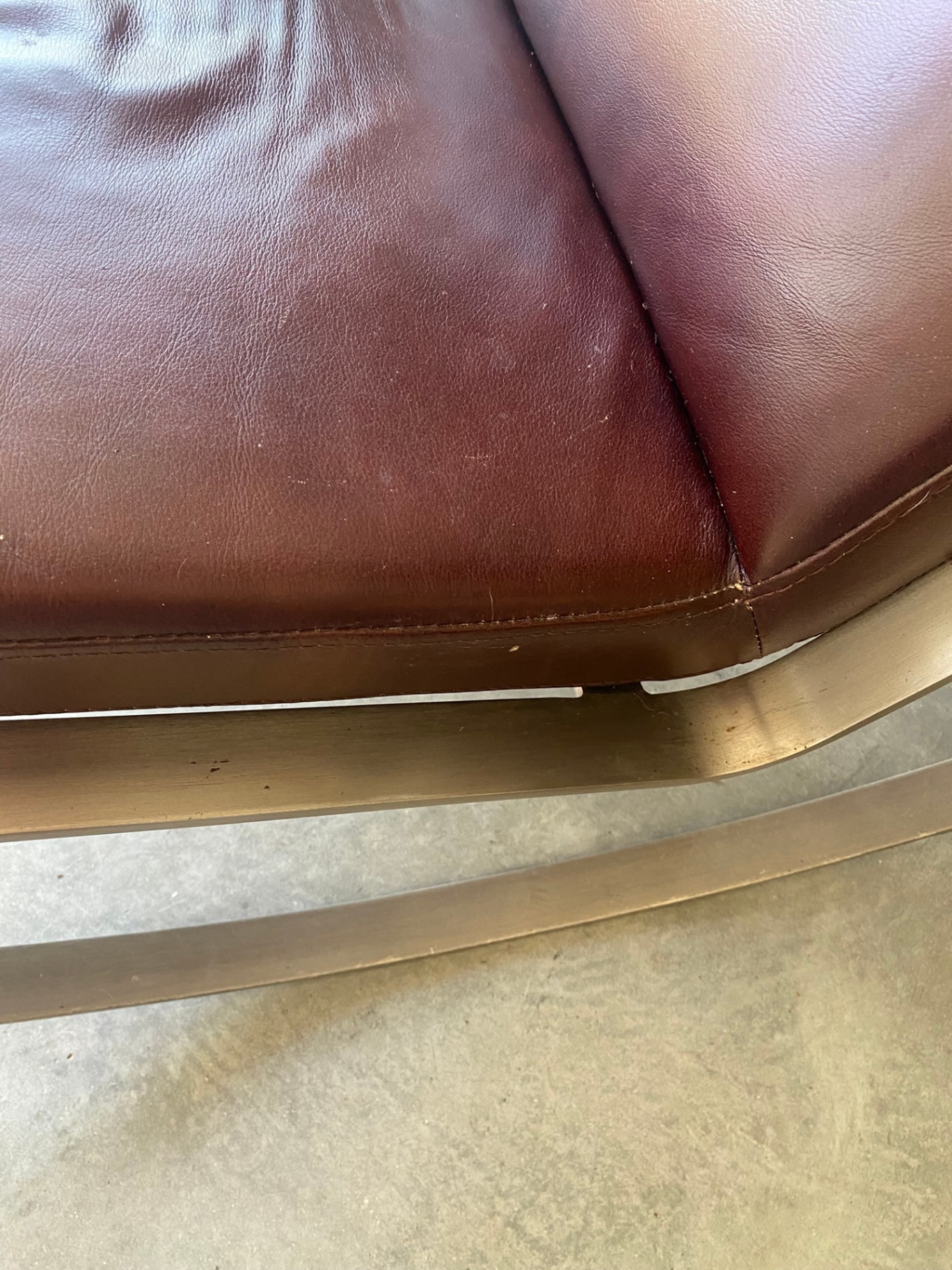 Mid Century Modern Sculptural Chrome and Leather Rocking Chair  - image 8 of 9