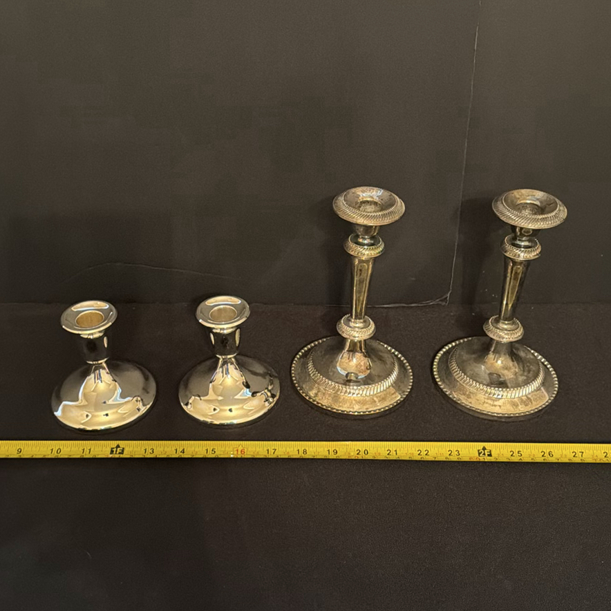 Two Pairs of Silverplate Candlesticks - image 4 of 6