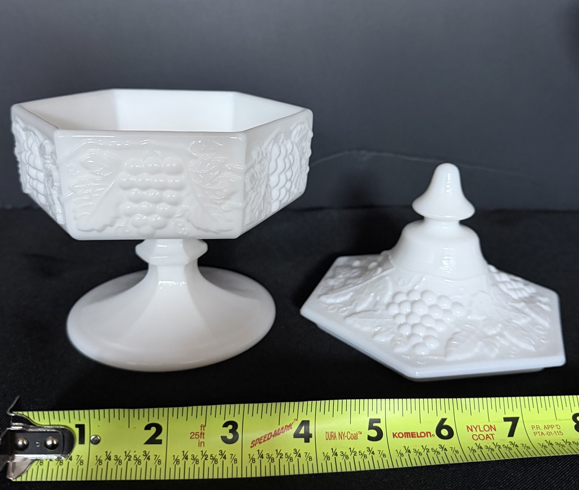 White Milk Glass Pedestal Bowl and Covered Dish - image 3 of 6
