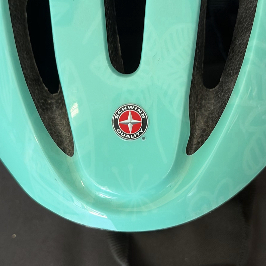 Green Schwinn bicycle helmet and red ladybug helmet - image 2 of 3