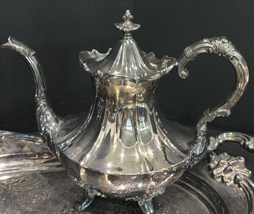 Silver-plated Tea and Coffee Service Set with Tray - image 4 of 5