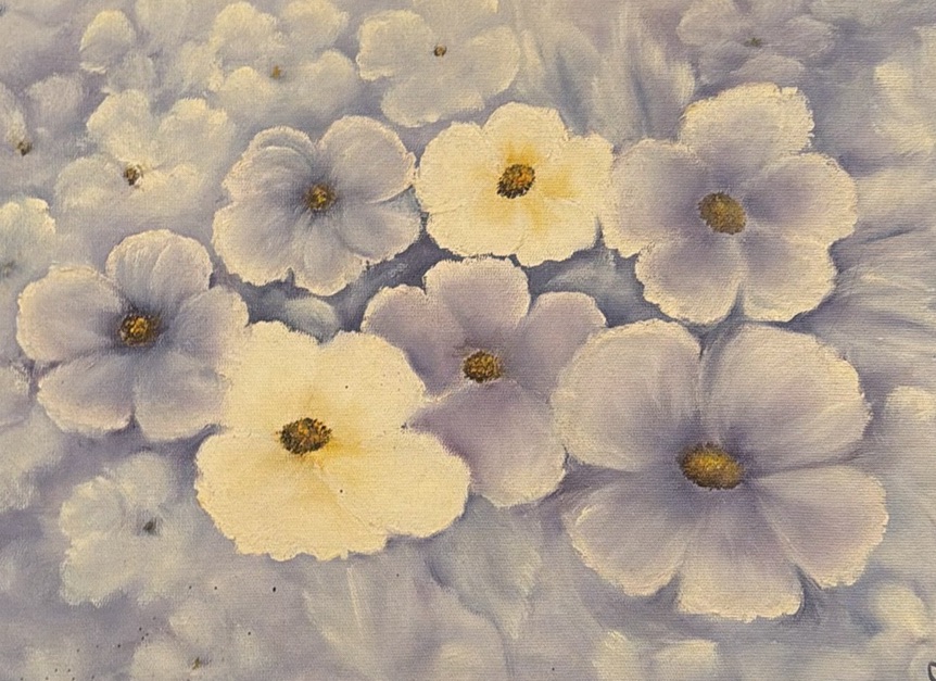 Framed Floral Painting Signed Olga - image 3 of 3