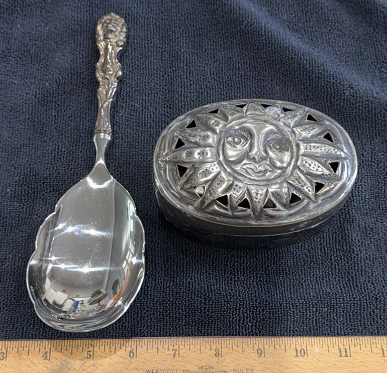 Decorative Spoon and Sun Face Trinket Box - image 1 of 6
