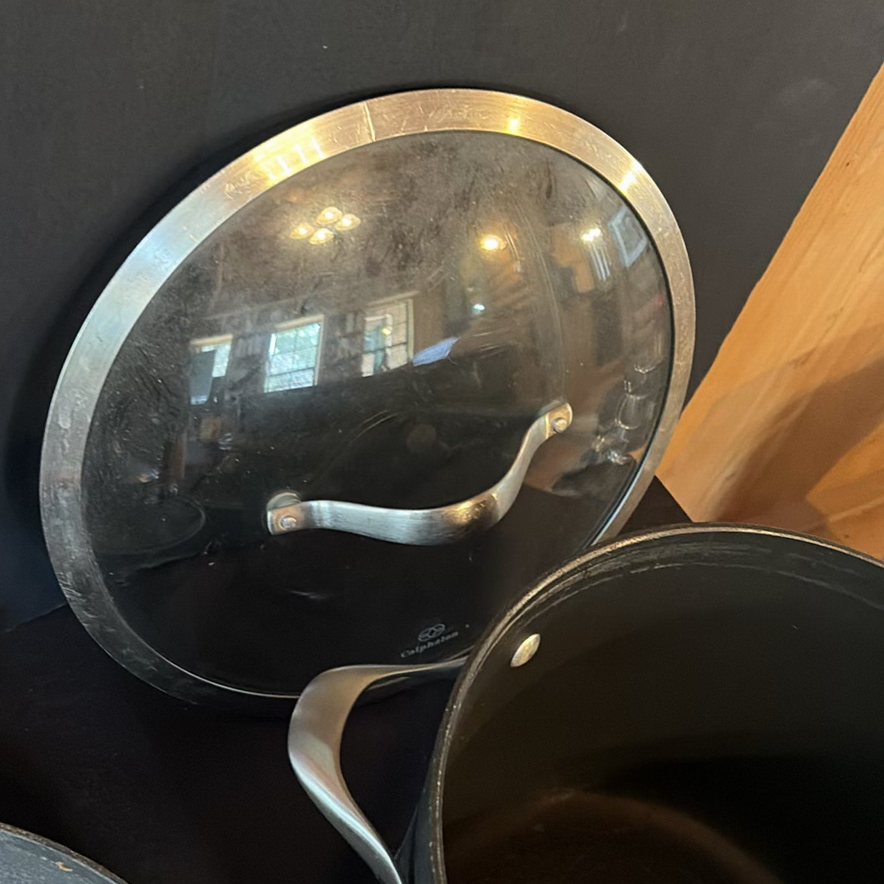 Calphalon cookware set with pots, pans, and glass lids - image 10 of 11