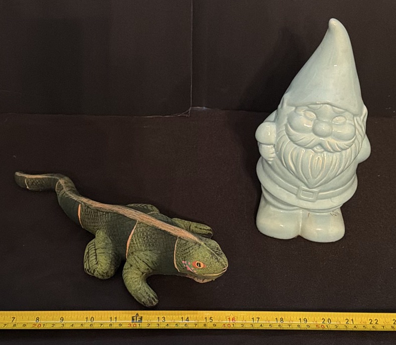 Ceramic Garden Gnome and Garden Lizard - image 1 of 3