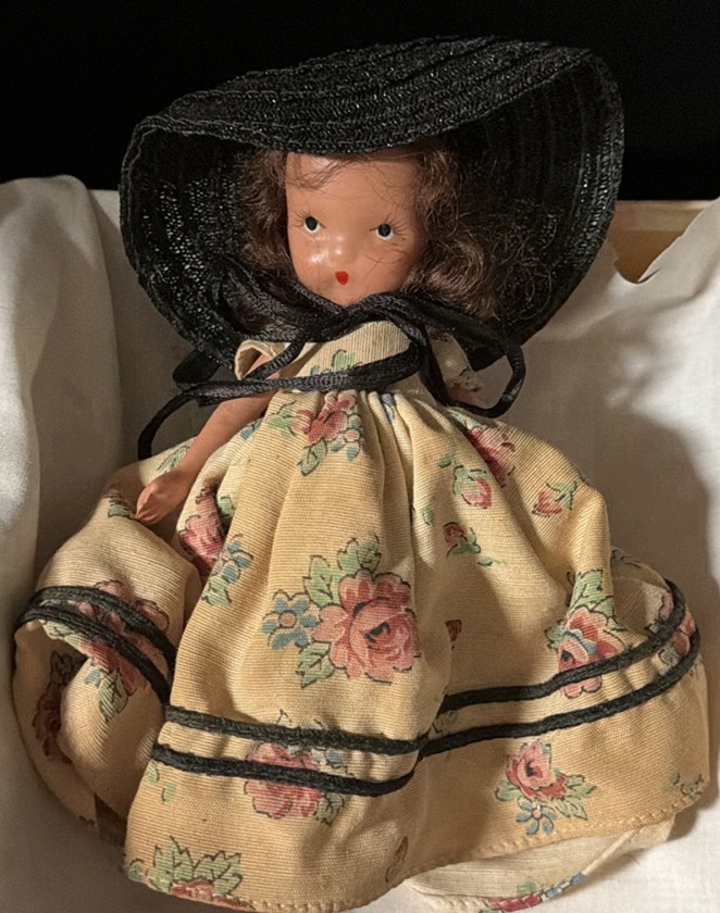 1930s Two Vintage Cloth Dolls with Dresses and Hat - image 3 of 4