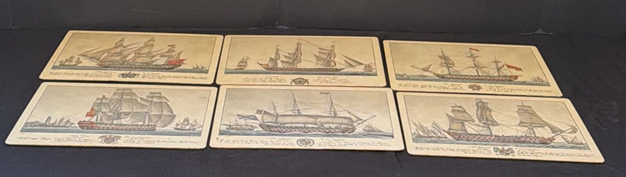 Set of Six Vintage Ship Illustration Placemats - image 1 of 9