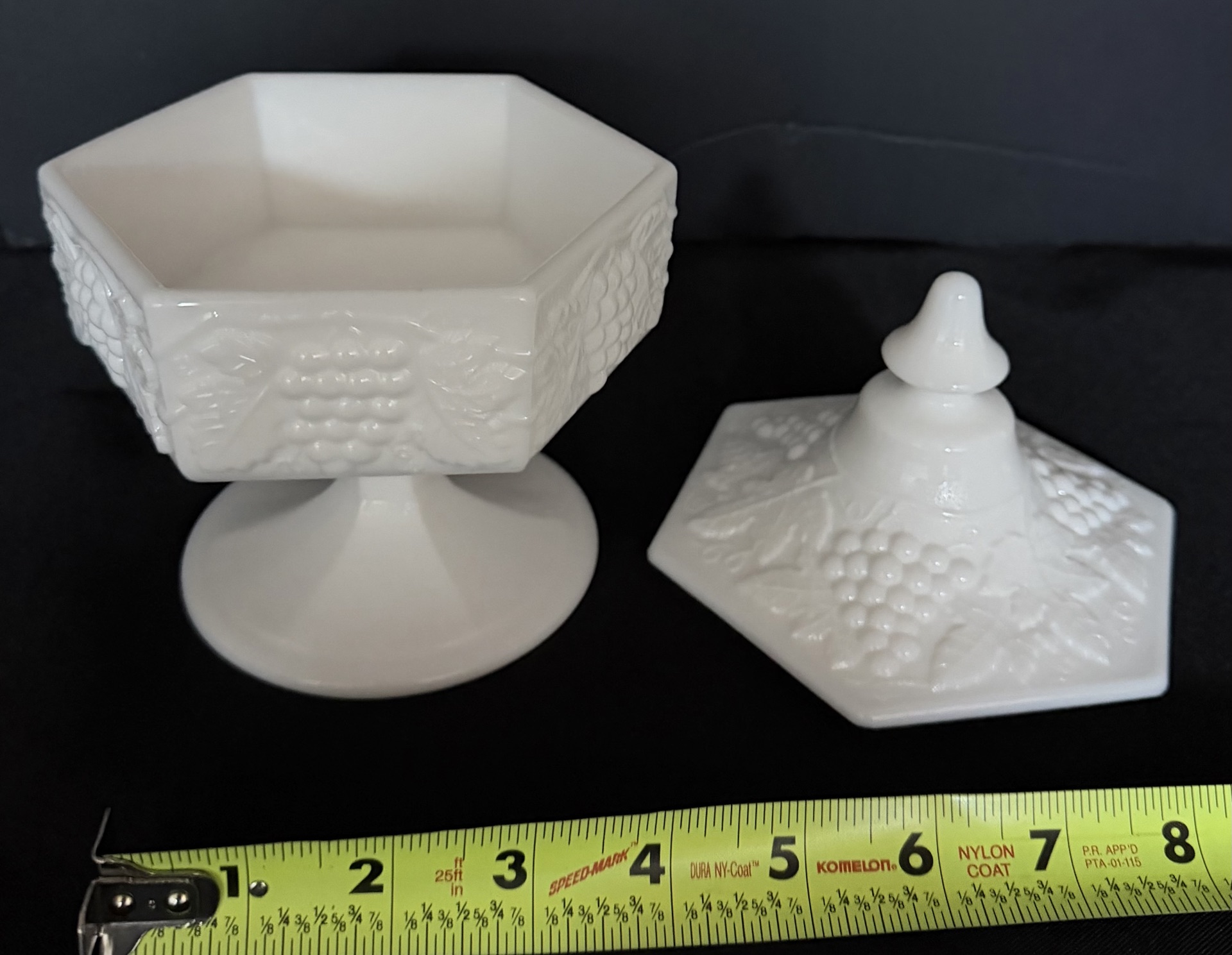White Milk Glass Pedestal Bowl and Covered Dish - image 4 of 6