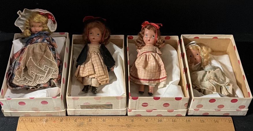 1930s Four Vintage Dolls in Boxes - image 1 of 6