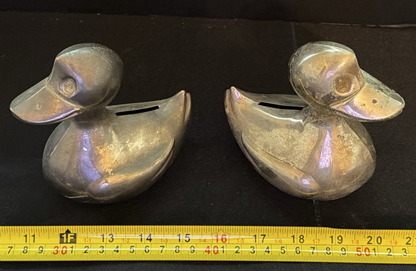 Pair of Metal Duck Coin Banks - image 1 of 5