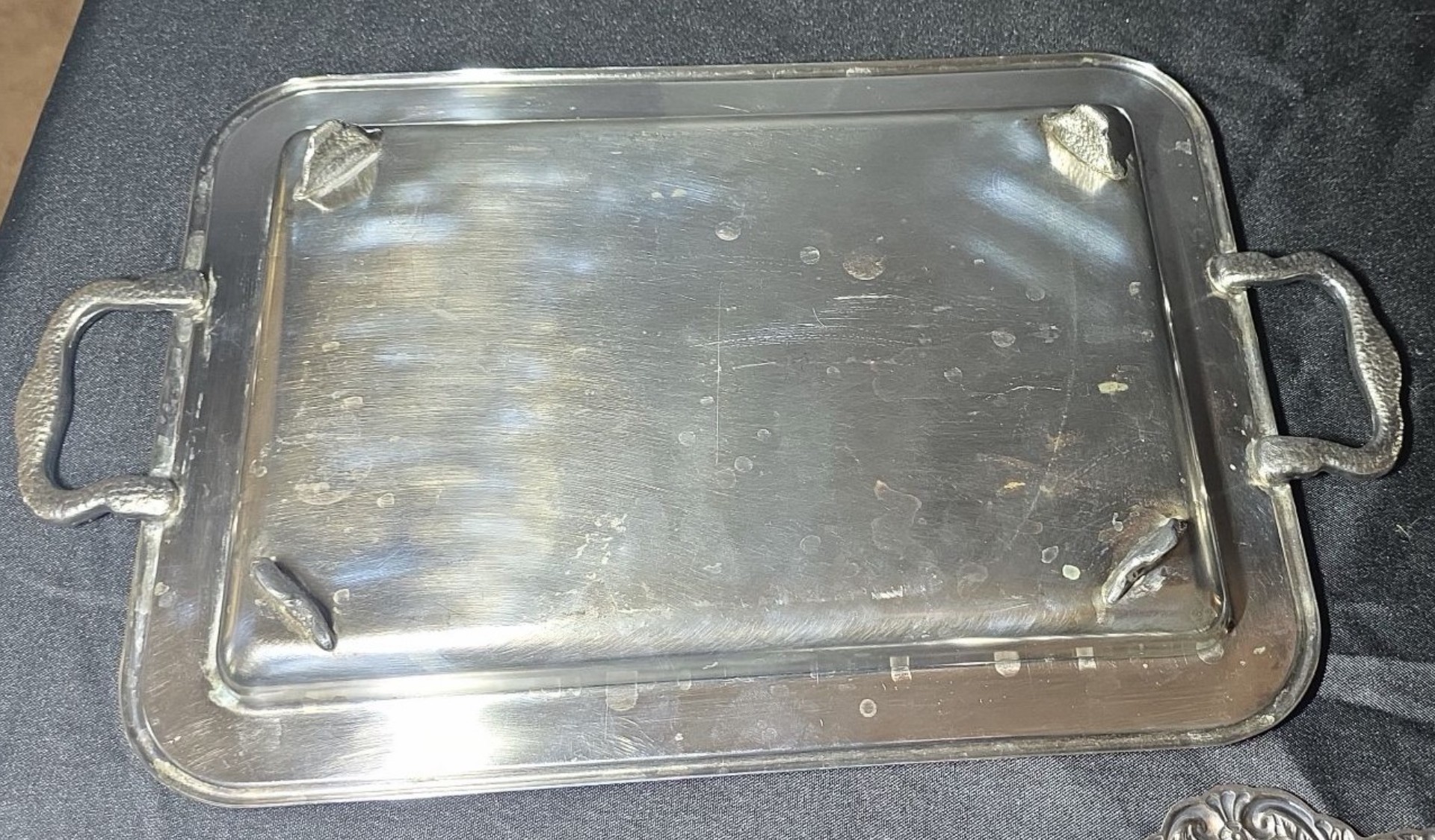 Silver-plated serving ware with glass dishes and hourglass timer - image 6 of 13