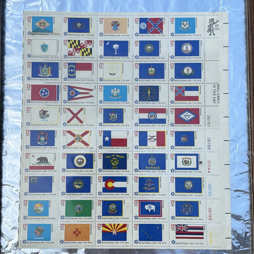 Framed Bicentennial State Flag Stamp Sheet - image 2 of 3