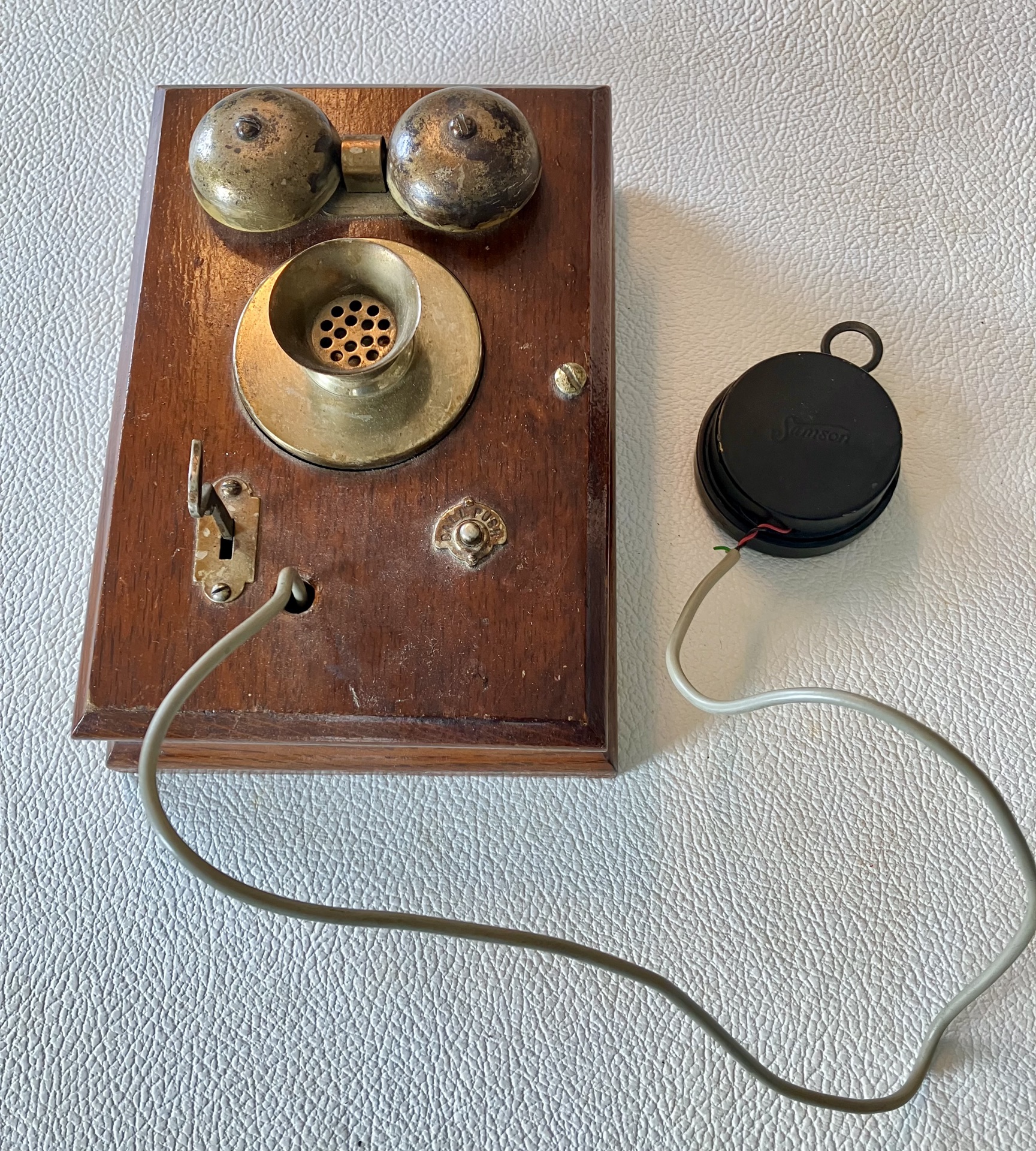 Antique Wooden Wall Telephone with External Earpiece - image 3 of 3