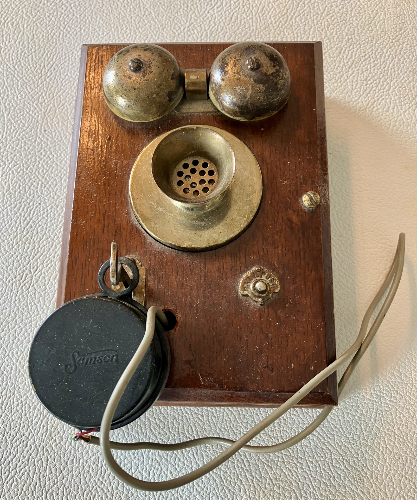 Antique Wooden Wall Telephone with External Earpiece - image 1 of 3